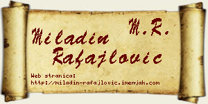 Miladin Rafajlović vizit kartica